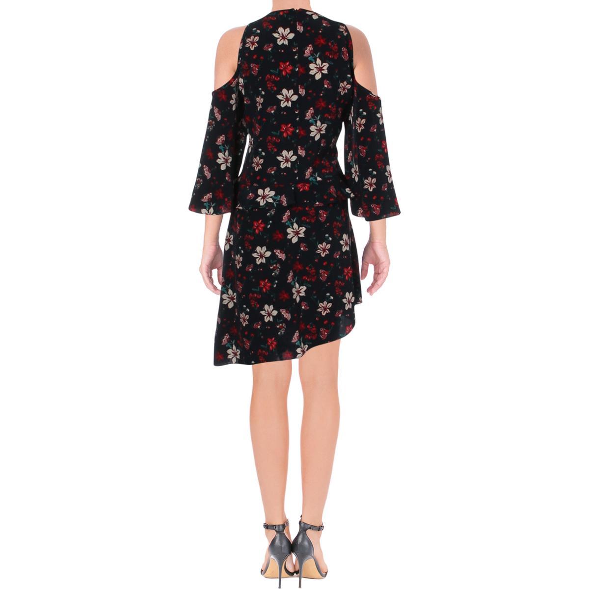 Rachel Zoe Womens Floral Ruffled Shift Dress