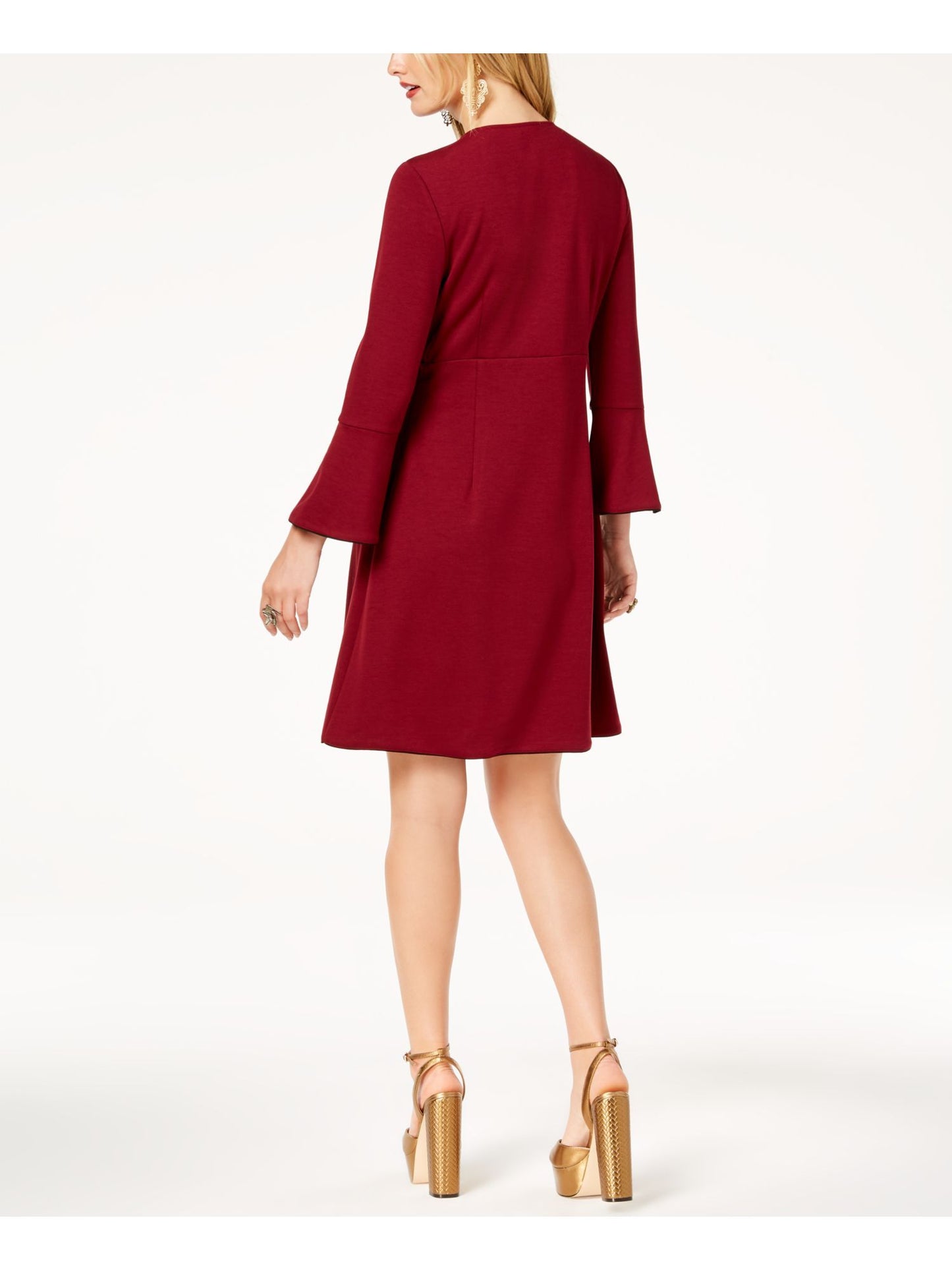 Zoe By Rachel Zoe | Bell Sleeve Fit + Flare Dress | Red | 12