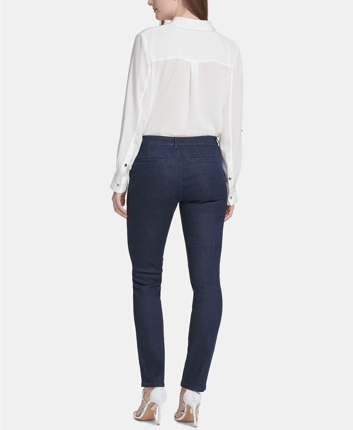 DKNY Womens Navy Straight Leg Jeans