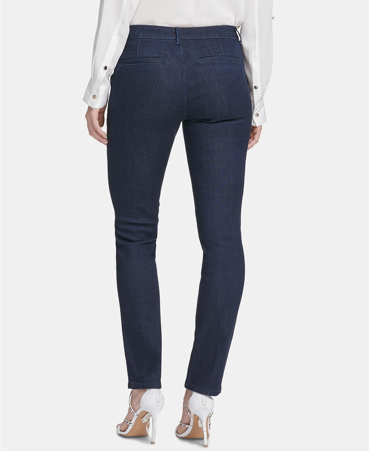 DKNY Womens Navy Straight Leg Jeans