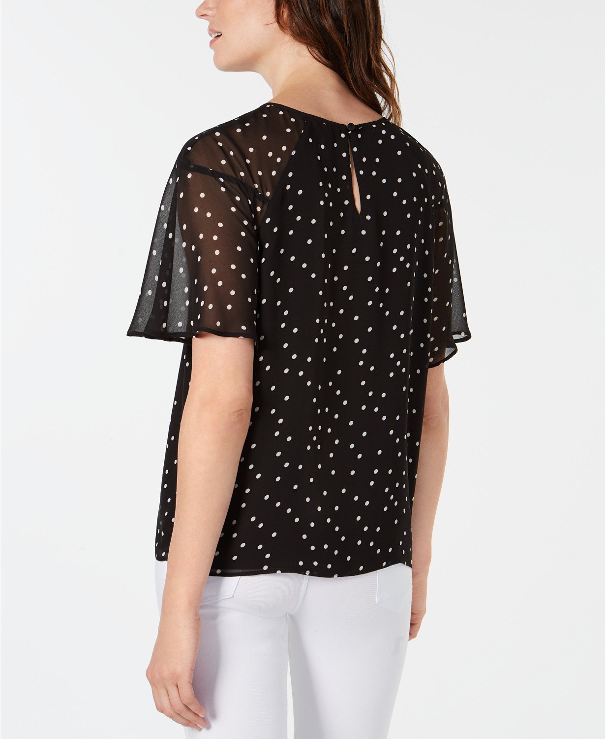 Vince Camuto Dot-Print Chiffon Top - TopLine Fashion Lounge