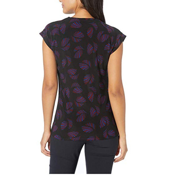 Anne Klein Womens Therese Pullover Blouse, Black, X-Large