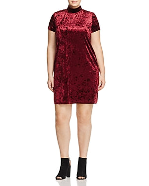 Love Ady Plus Velvet Mock Neck Dress