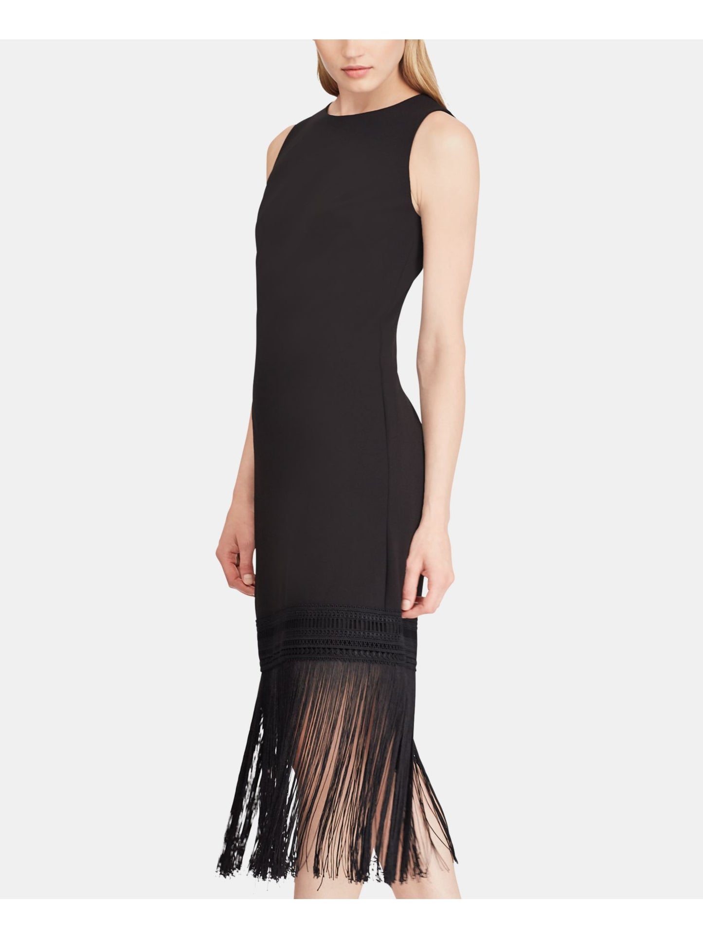 Lauren Ralph Lauren Fringe-Trimmed Jersey Dress