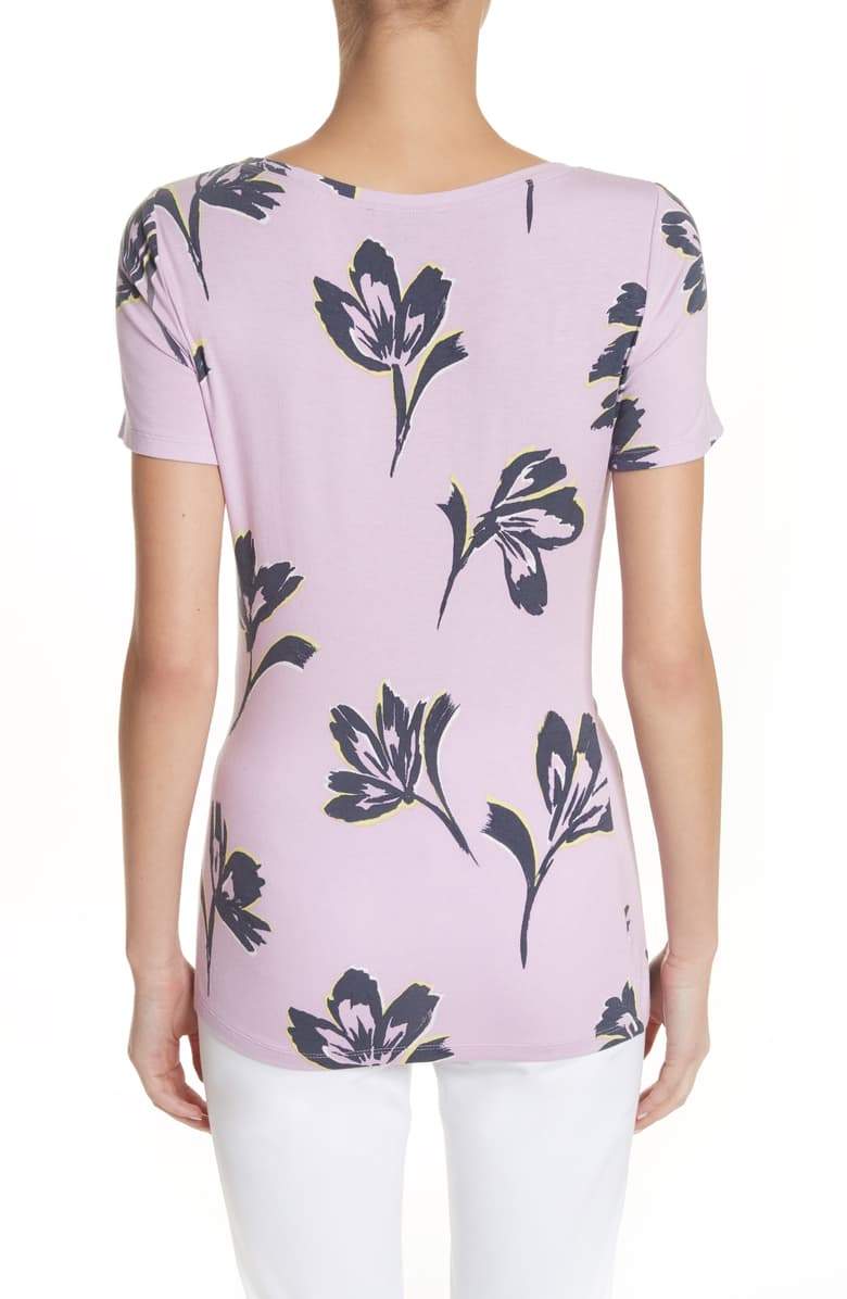 Women's St. John Women's Collection Falling Flower Print Jersey Tee