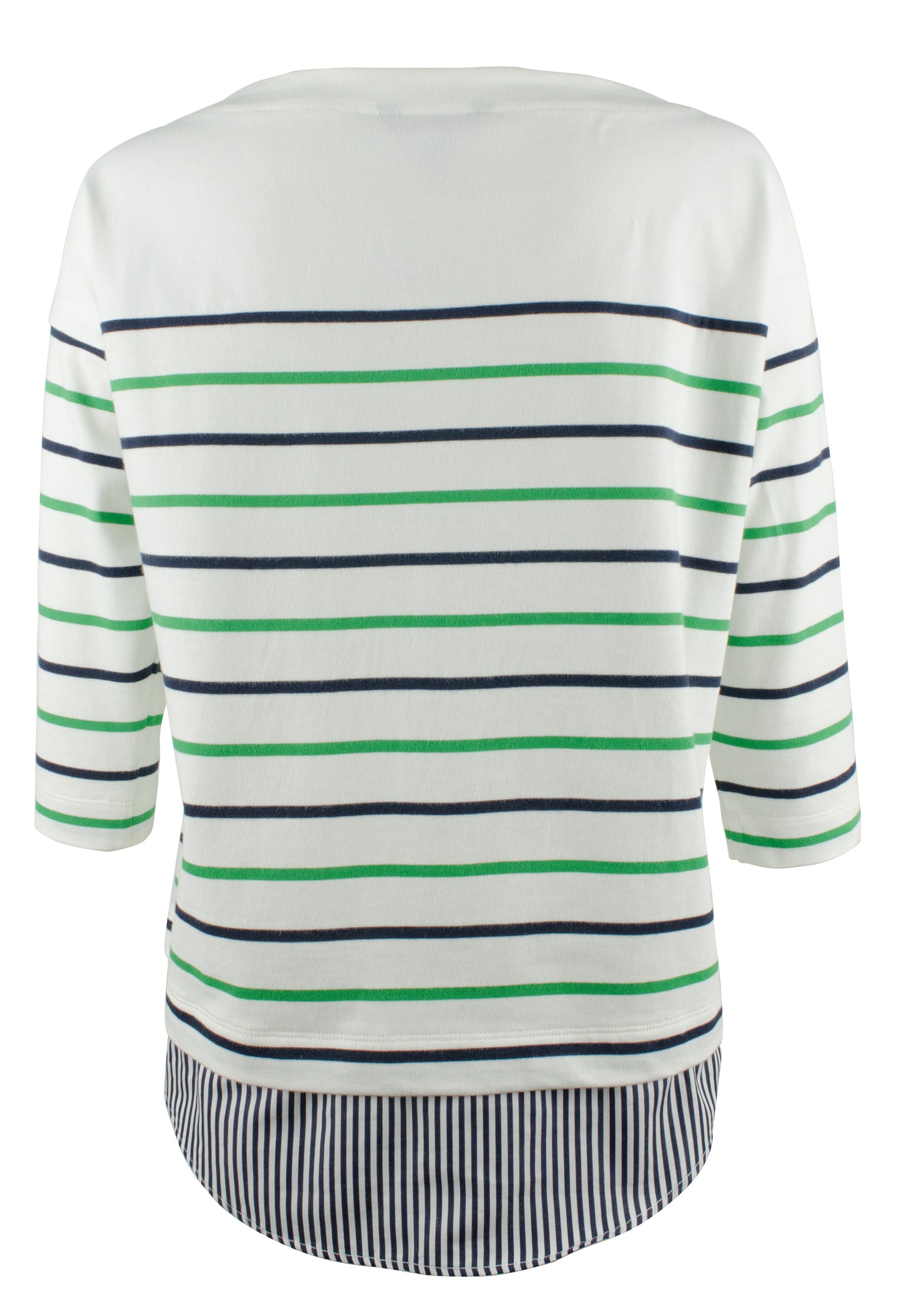 Lauren Ralph Lauren Womens 3/4 Sleeves Striped Blouse White L
