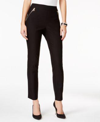 Thalia Sodi Double-Zip-Pockets Skinny Pant Deep Black XS -