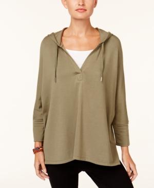Style Co Oversized Dolman-Sleeve Hoodie Olive Sprig L -