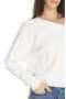 Free People Josie Waffle-Knit Top Ivory L -