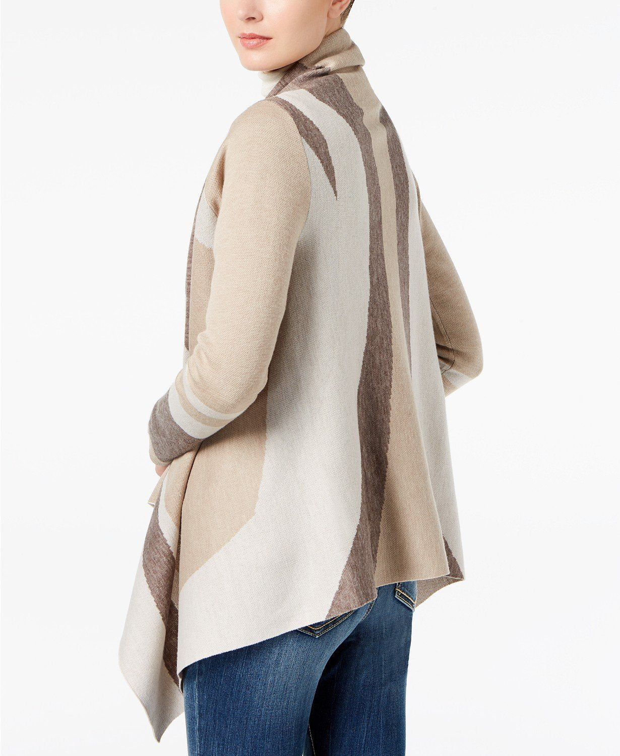 Inc International Concepts Printed Asymmetrical Cardigan - TopLine Fashion Lounge