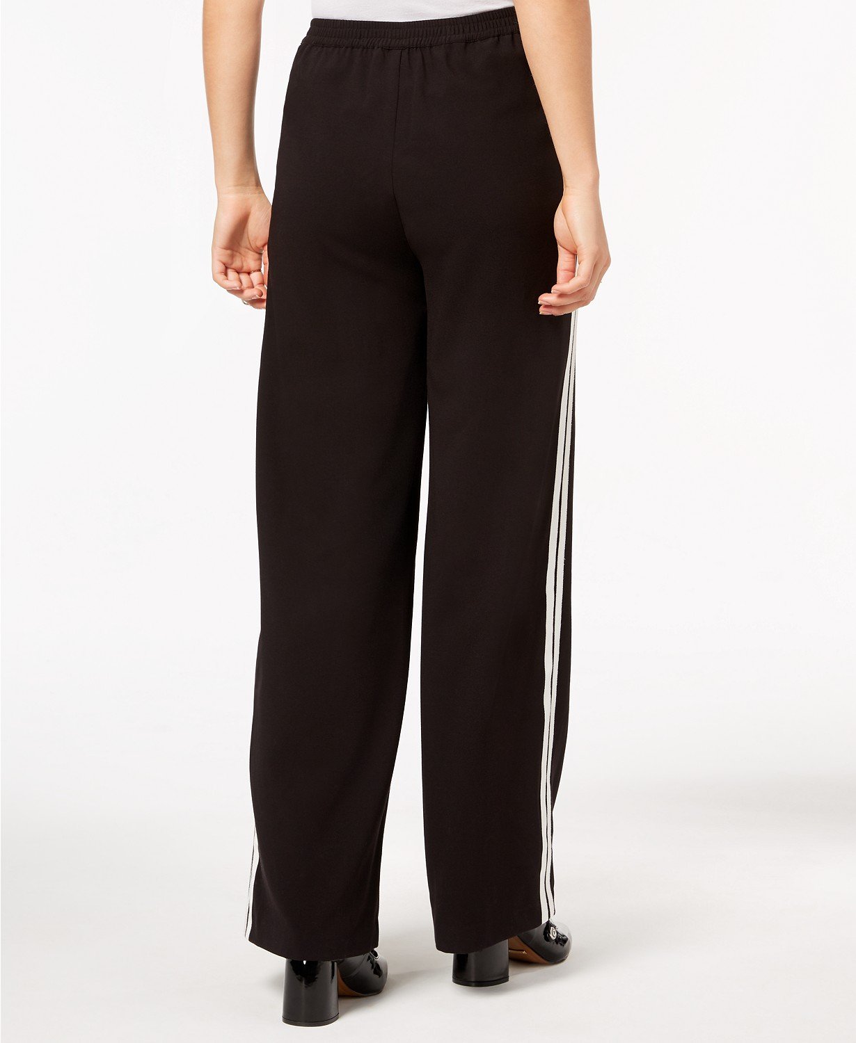 Kensie Womens Crepe Striped Wide Leg Pants