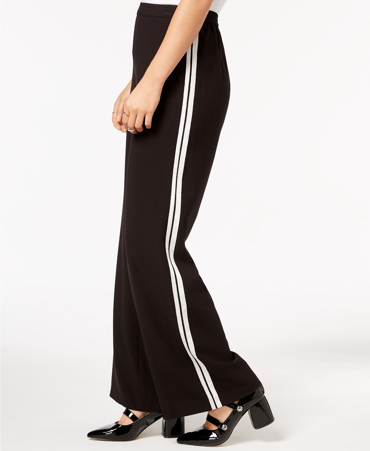 Kensie Womens Crepe Striped Wide Leg Pants