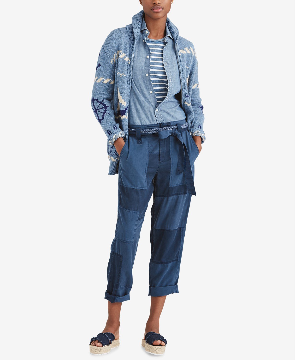 Lauren Ralph Lauren Womens Patchwork Casual Straight Leg Pants