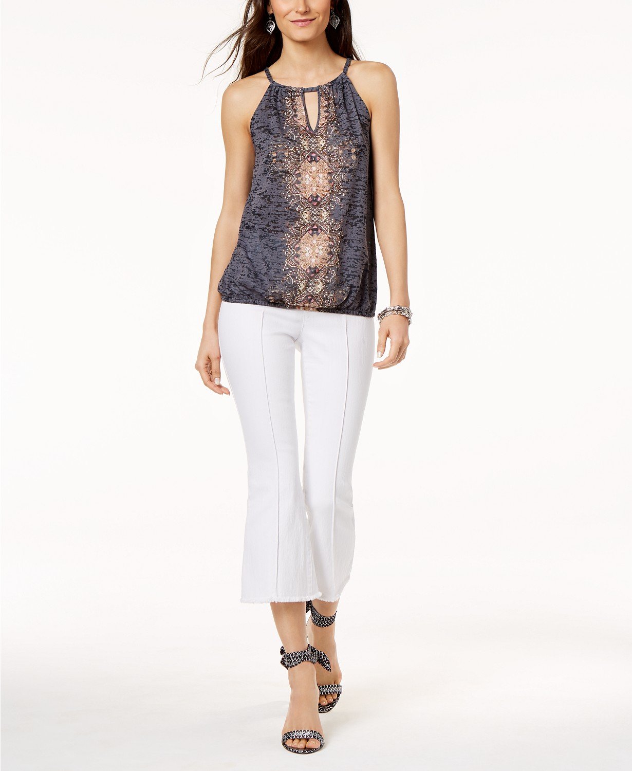 INC Womens Embellished Printed Halter Top - TopLine Fashion Lounge