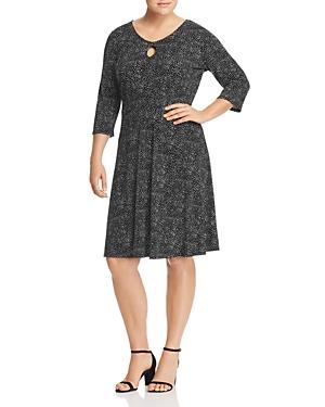 Leota Womens Plus Lianne Printed Keyhole Party Dress - TopLine Fashion Lounge