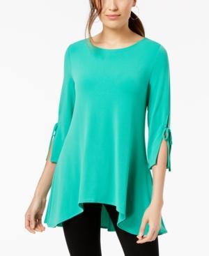 Alfani Women's Tie-sleeve Asymmetric Blouse Swing Top - TopLine Fashion Lounge