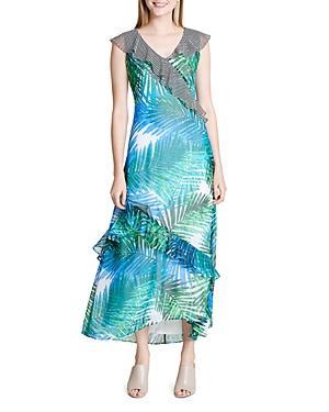 Calvin Klein Womens Printed Ruffle Daytime Maxi Dress - TopLine Fashion Lounge