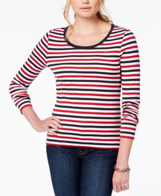 L/S FLAG TEE- STRIPE - TopLine Fashion Lounge