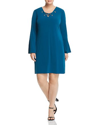 Michael Kors Plus Size Lace-Up Shift Dress