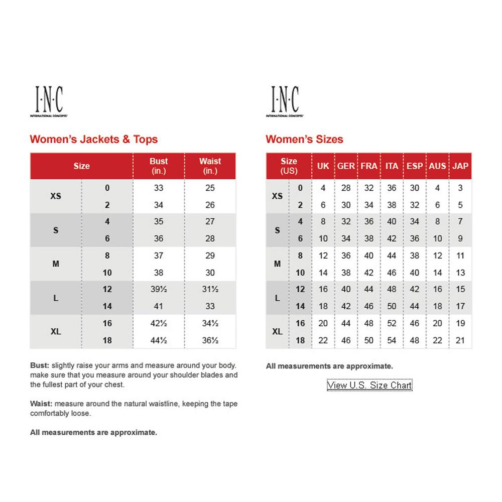 INC SIZE CHART