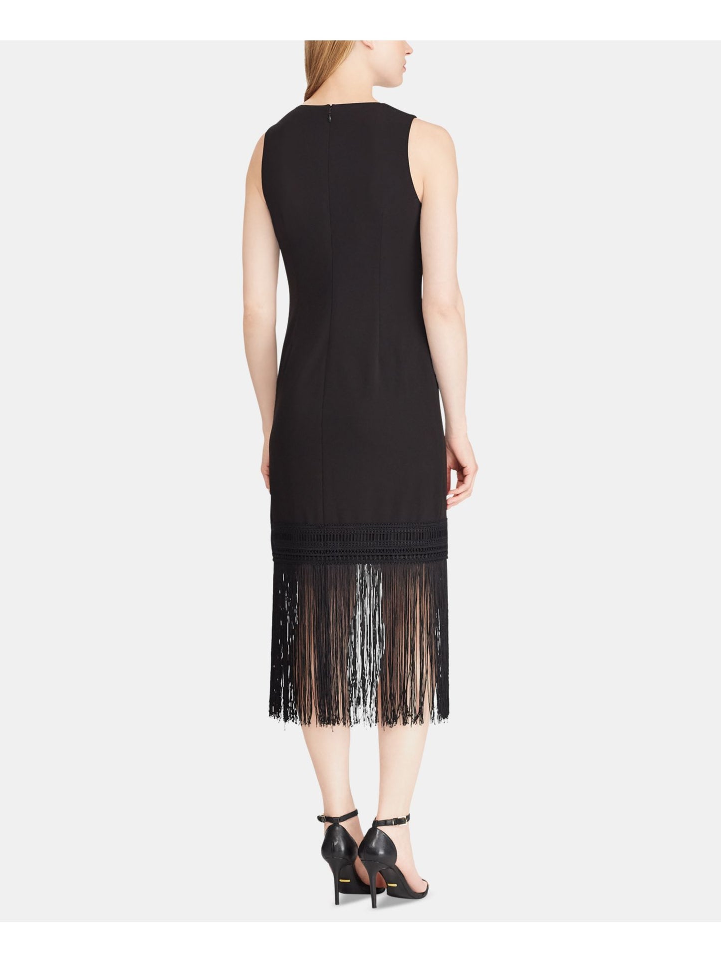 Lauren Ralph Lauren Fringe-Trimmed Jersey Dress