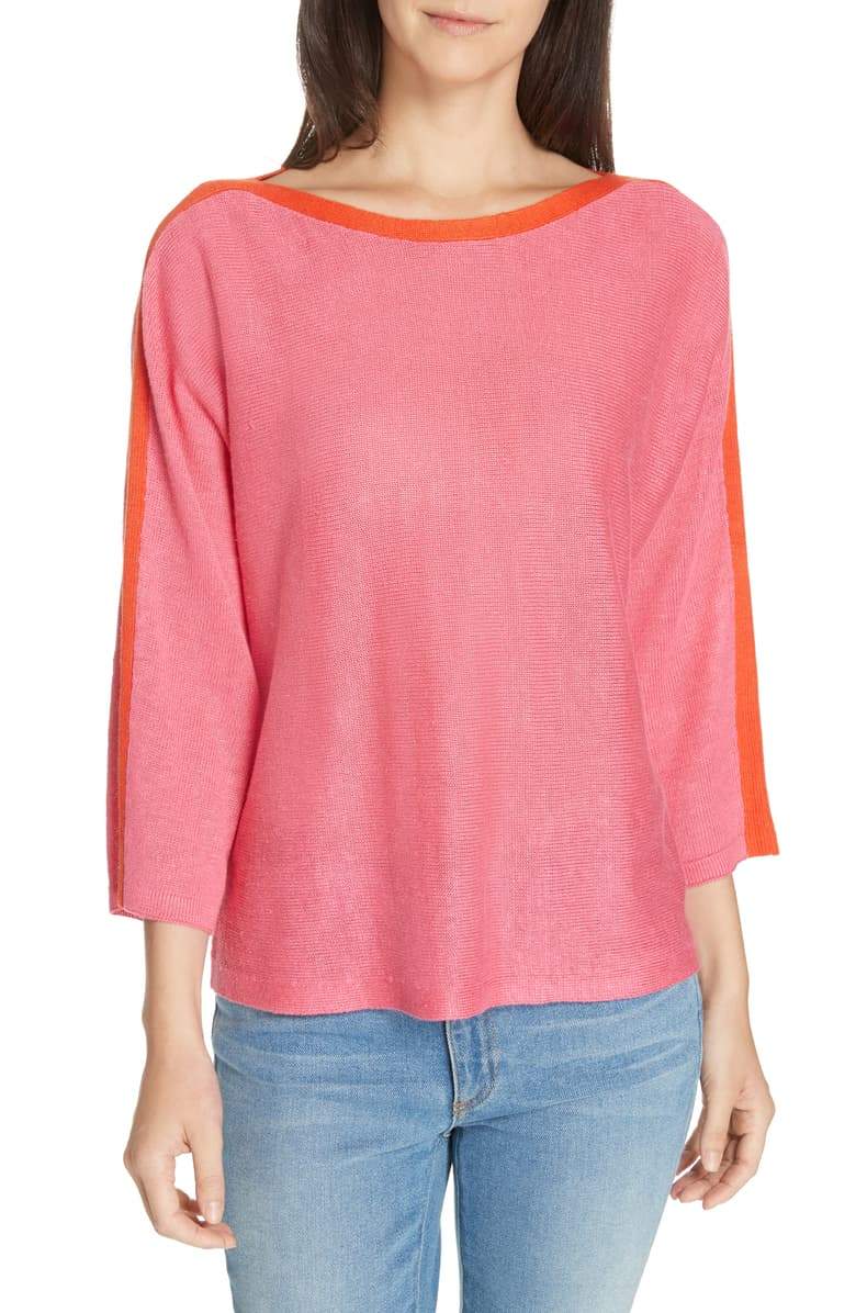 Eileen Fisher Organic Linen Boat-Neck Top - TopLine Fashion Lounge