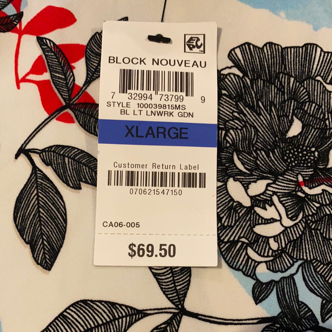 Alfani Printed Button-Sleeve Top