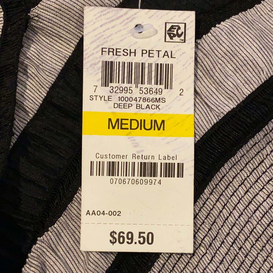 Alfani Women 3/4 Wide Sleeve Handkerchief Hem Striped Top