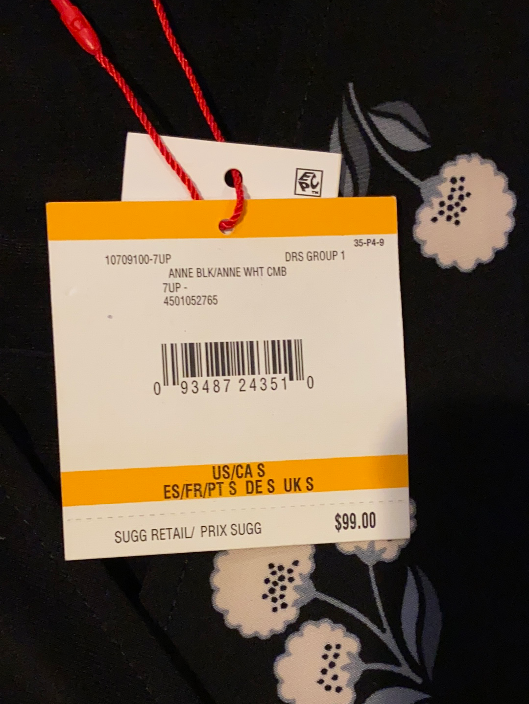 Anne Klein Long Sleeve Tussy Mussy Print Classic Wrap Dress