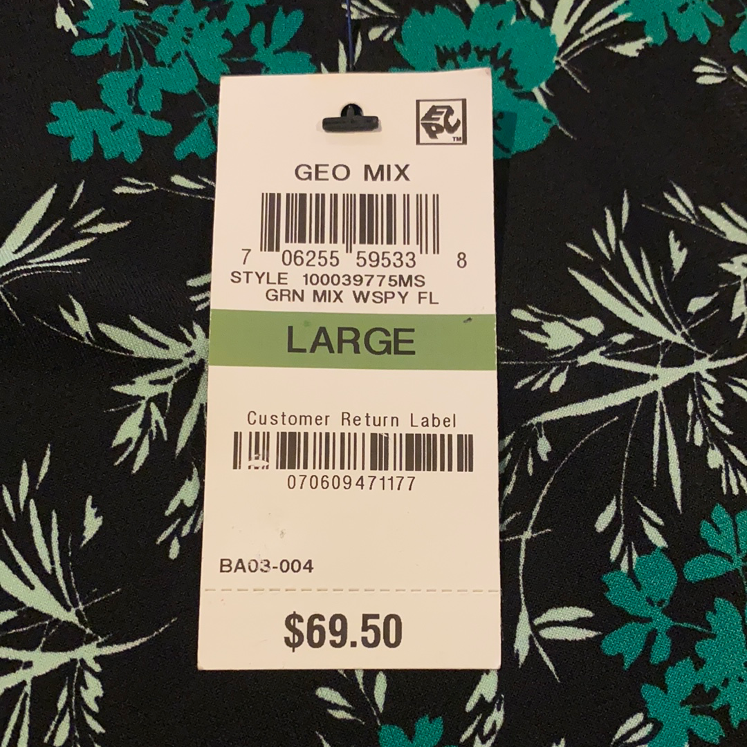 Alfani Mixed-Print Knit Smocked-Cuff Tunic