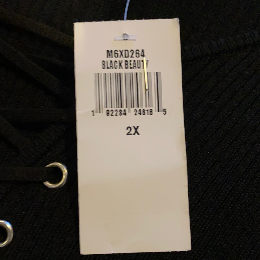 Planet Gold Plus Size Lace-Up Sweater Dress