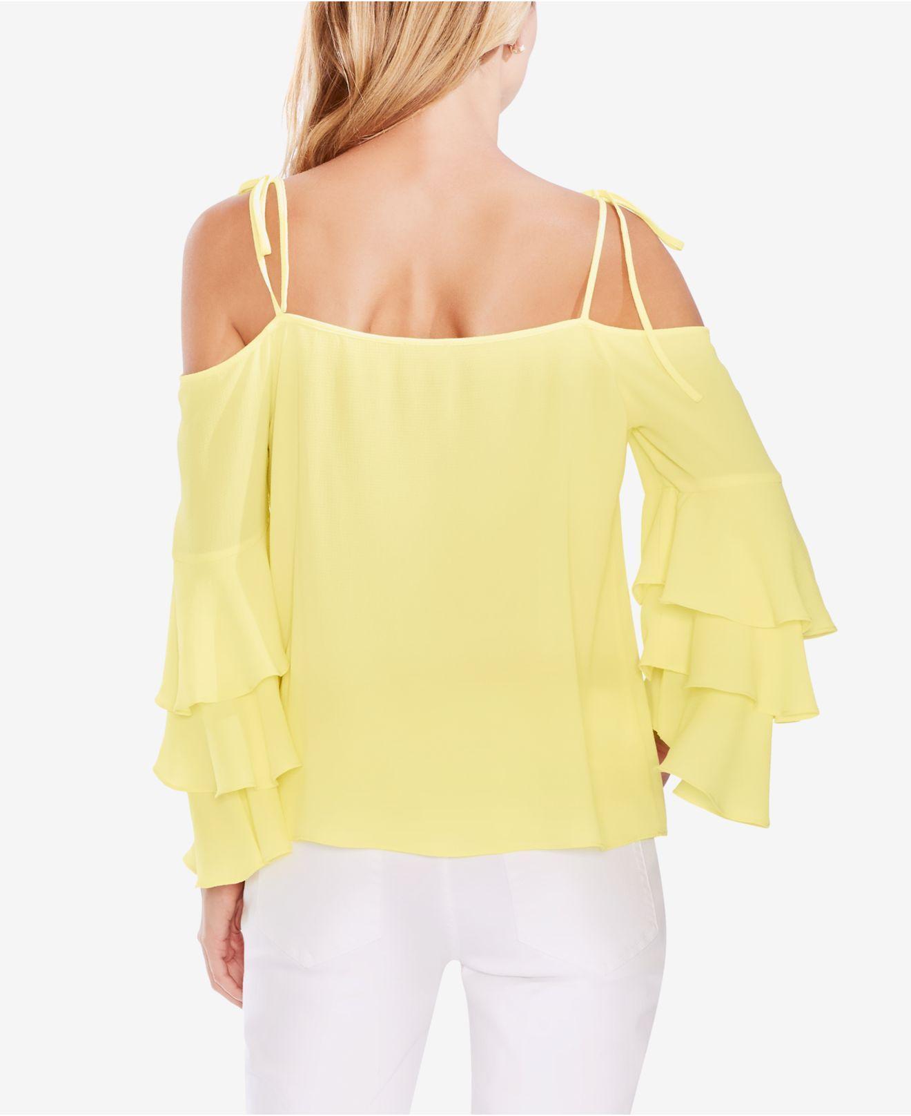 Vince Camuto Tiered Ruffle-Sleeve Top - TopLine Fashion Lounge