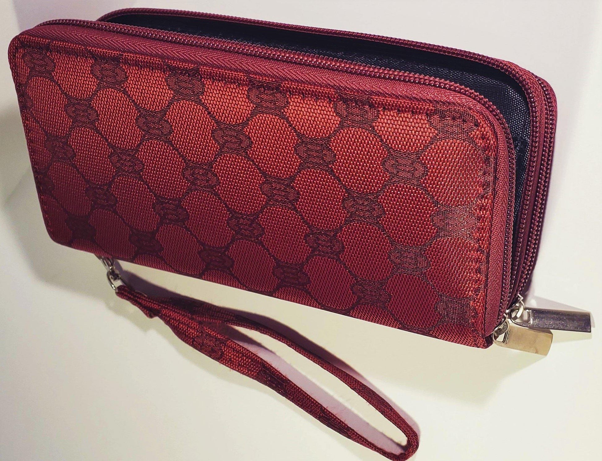 Women Wallet Phone Card holder  Clutch Purse Holder Double Zip Wrist Band Handbag - TopLine Fashion Lounge