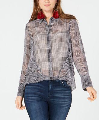 PLAID BUTTON UP - TopLine Fashion Lounge