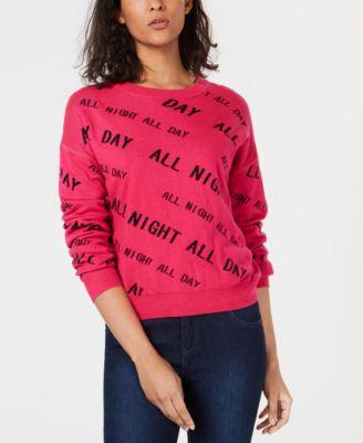 Bar III Reversible Graphic Sweatshirt Candy Pop S - 