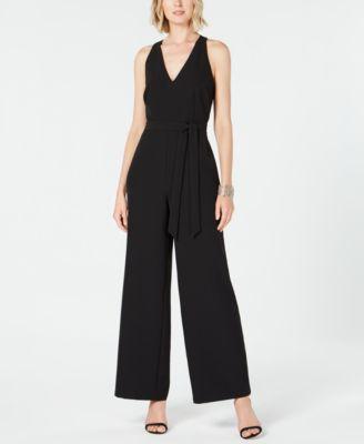 I-N-C Womens Belted V Neck Cut Out Jumpsuit - TopLine Fashion Lounge