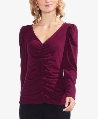 Vince Camuto Womens Long Sleeves Pull Shoulder Blouse