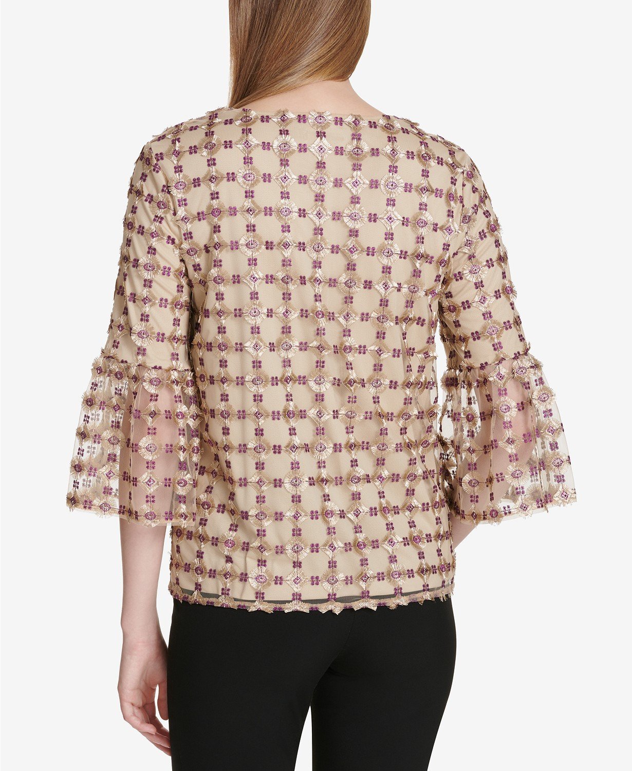 Calvin Klein Women's Metallic Embroidered Pullover Top - TopLine Fashion Lounge