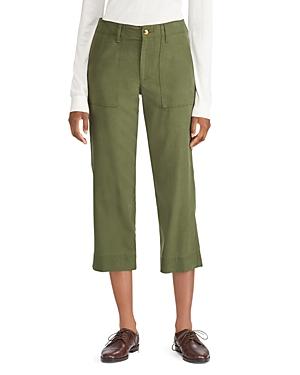 RALPH LAUREN Women's Green Cropped Straight Leg Pants