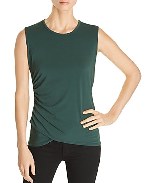 Le Gali Womens Ruched Crew Neck Tank Top