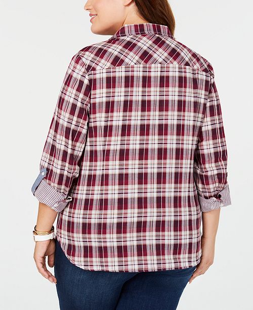 Tommy Hilfiger Plus Size Plaid Button-Front Shirt