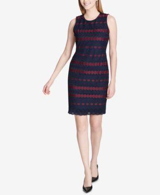 Calvin Klein Womens Sleeveless Panel Sheath Dress - TopLine Fashion Lounge