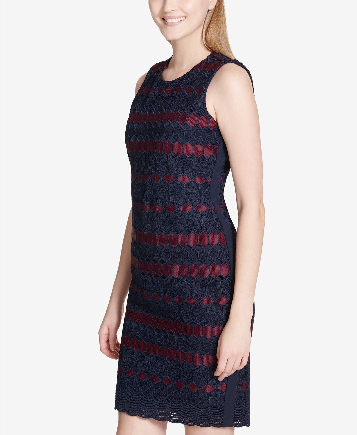 Calvin Klein Womens Sleeveless Panel Sheath Dress - TopLine Fashion Lounge