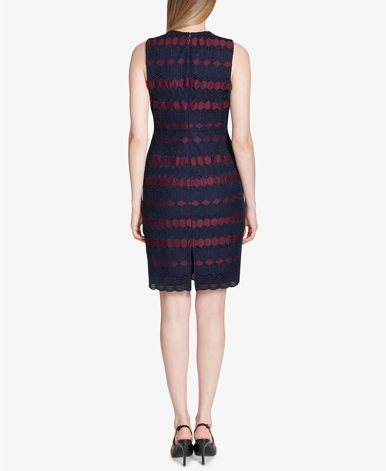 Calvin Klein Womens Sleeveless Panel Sheath Dress - TopLine Fashion Lounge