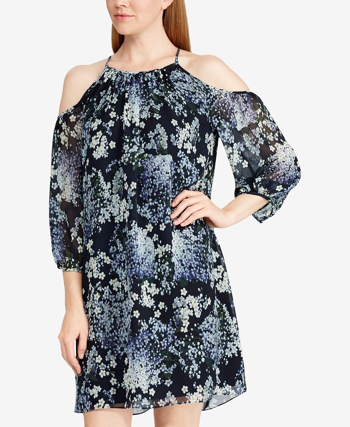 American Living Womens Pheiffer Georgette Floral Print Shift Dress - TopLine Fashion Lounge