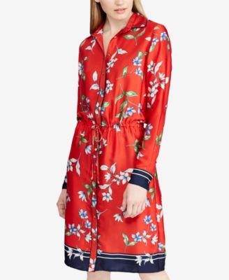 Lauren Ralph Lauren Women's Paza Floral Print Long Sleeves Shirtdress