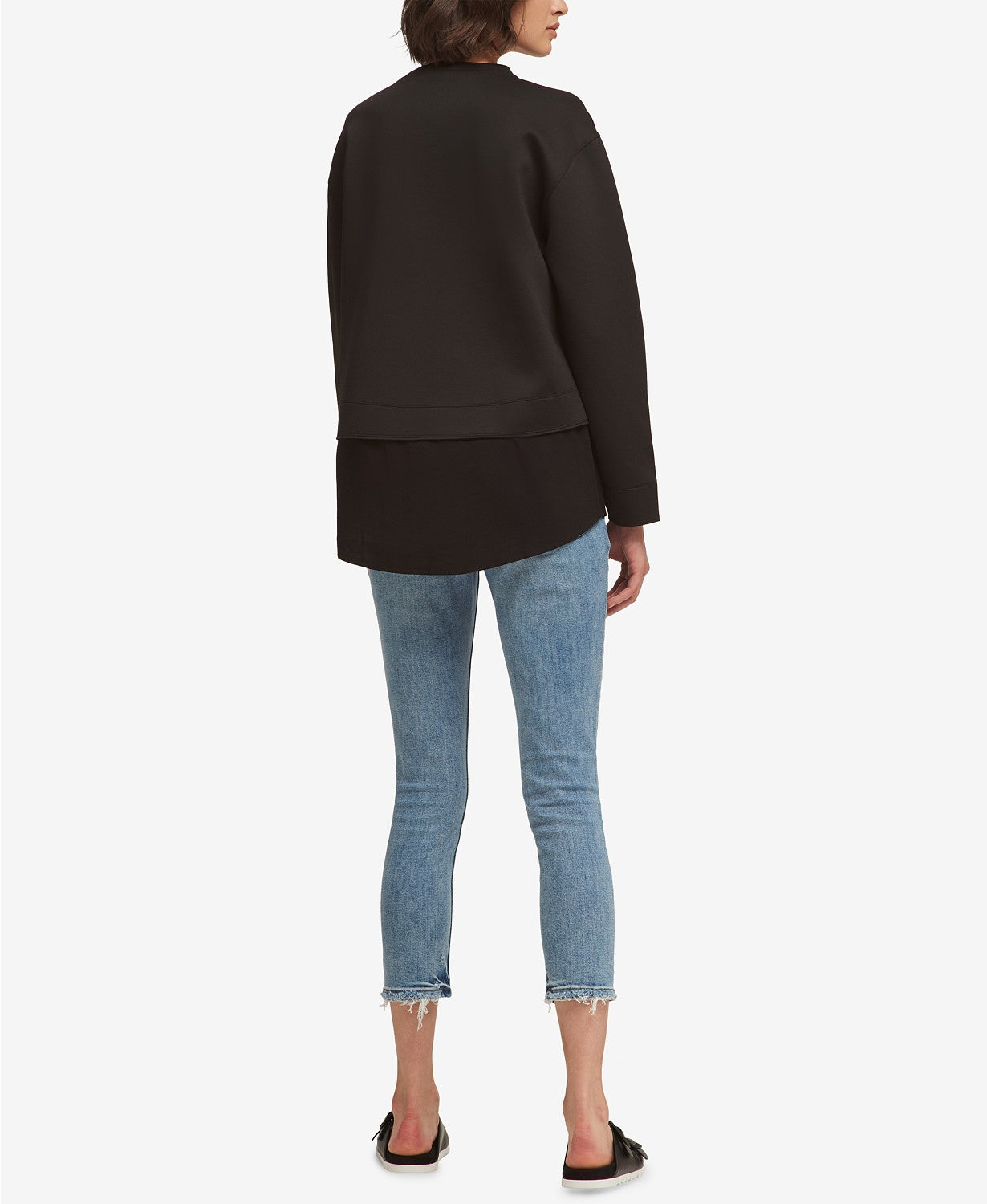 DKNY Studded Layered-Look Sweatshirt