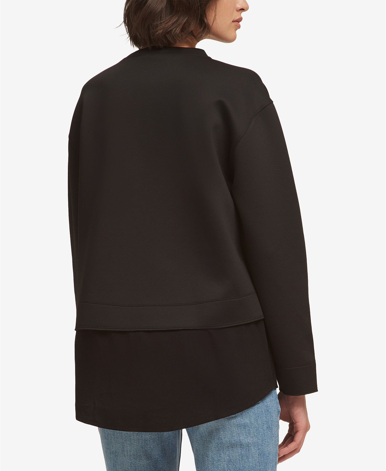 DKNY Studded Layered-Look Sweatshirt