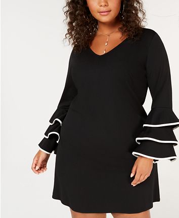 Love Squared Trendy Plus Size Ruffle-Sleeve A-Line Dress