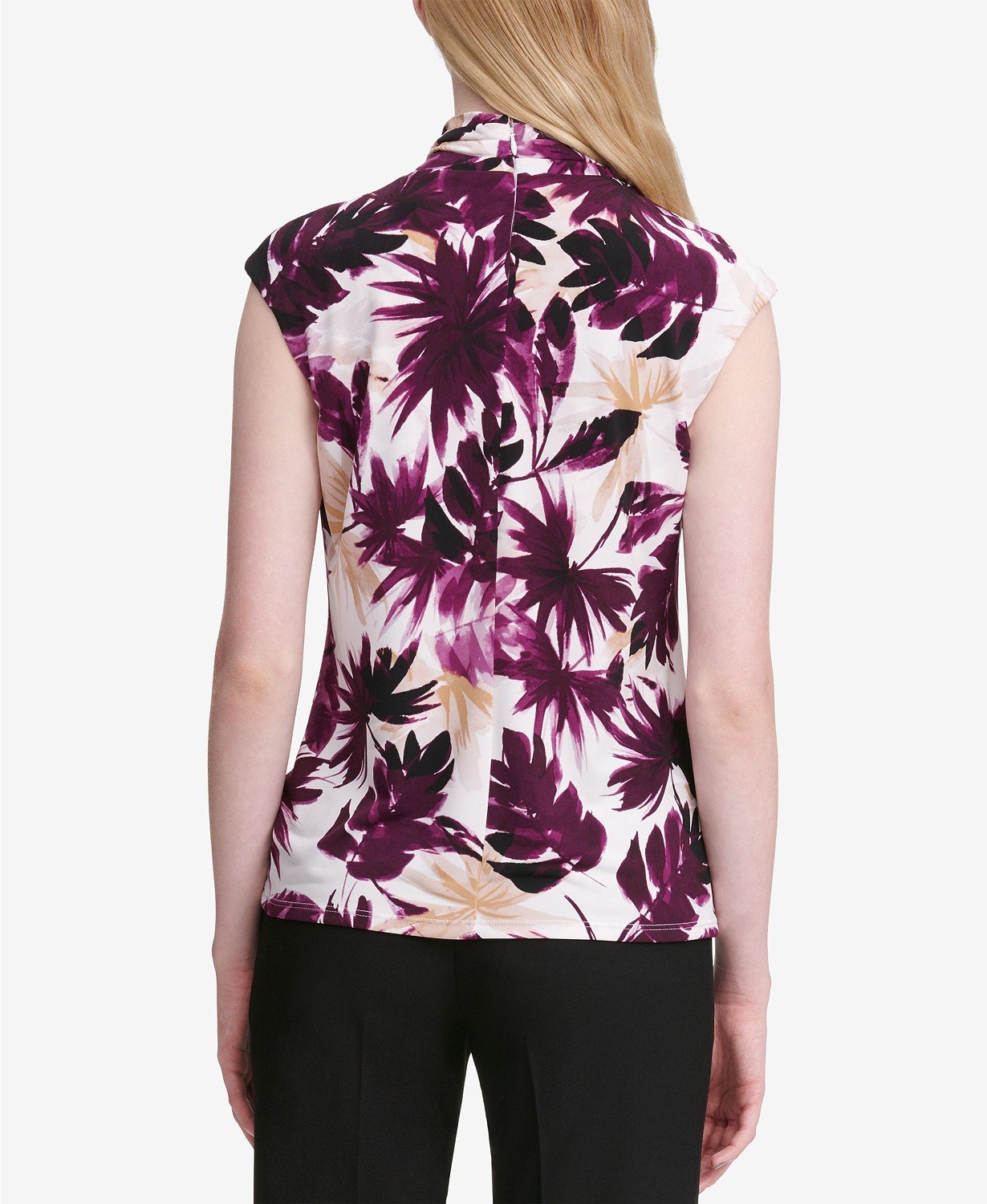 Calvin Klein Womens Matte Jersey Printed Blouse - TopLine Fashion Lounge